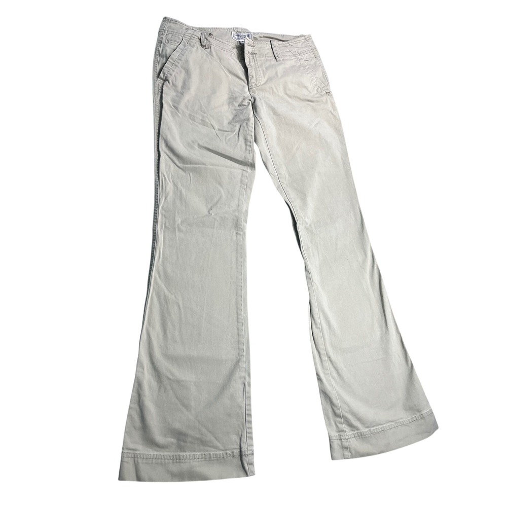 American Eagle Womens 6 Stretch Chino Pants Beige Khaki Flare Bootcut Y2K